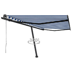 vidaXL Auvent automatique sur pied 4,5x3,5 m Bleu/Blanc