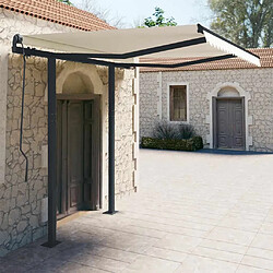 vidaXL Jeu de poteaux d'auvent 300x245 cm - Anthracite