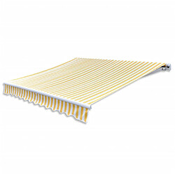 vidaXL Auvent pliable motorisé 400 cm Jaune/Blanc