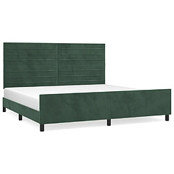 VidaXL Cadre de lit 200x200 - Vert Foncé Velours