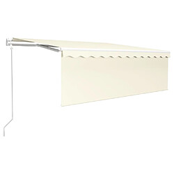 vidaXL Auvent automatique avec store - 4,5x3 m - Crème