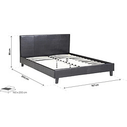Avis Habitat Et Jardin Lit Lina - 160 x 200 cm - Noir