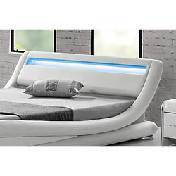 Concept Usine Cadre de lit LED Blanc 140x190 cm