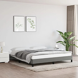 vidaXL Cadre de lit sans matelas gris foncé 160x200 cm tissu