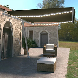 vidaXL Auvent automatique avec capteur de vent et LED 450 x 350 cm - Anthracite
