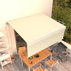 vidaXL Auvent automatique avec store - 4,5x3 m - Crème