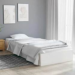 VIDAXL MN3505 - Blanc Cadre de lit en bois massif - 75x190 cm - Lattes robustes - Design moderne
