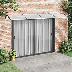 vidaXL Auvent de porte - Noir, 400x100 cm - Polycarbonate