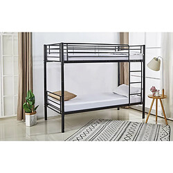 HABITAT ET JARDIN Lit superposé métal 90x190 cm - Noir