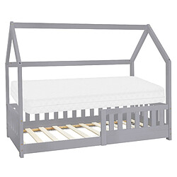 ML-Design Lit d'enfant - 80x160 cm - Gris
