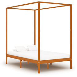 VIDAXL Lit à baldaquin sans matelas - Bois massif 120x200 cm