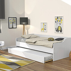 Le Quai des Affaires Lit gigogne SWEET 90x200 cm - Blanc