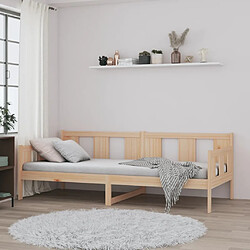 Acheter vidaXL Lit de Jour avec Tête de Lit - Bois massif - 90x200 cm