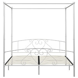 Avis vidaXL Cadre de lit baldaquin 200x200 - Blanc métal