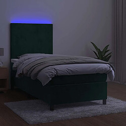 Acheter VIDAXL Sommier à lattes, matelas et LED - Vert foncé 90x190 cm