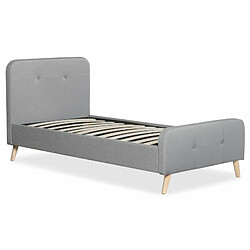 Paris Prix Lit Scandinave & Sommier Sad 90x190cm Gris 