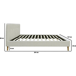Avis Habitat Et Jardin Lit tissu bouclette Nemo - 140 x 190 cm - Crème