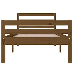 Acheter vidaXL Cadre de lit sans matelas marron miel bois massif 100x200 cm