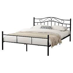 En.Casa en_casa Cadre de lit double Florenz 180x200 cm - Noir