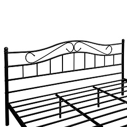 En.Casa en_casa Cadre de lit double Florenz 180x200 cm - Noir pas cher