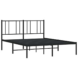 Avis vidaXL Cadre de lit métal sans matelas avec tête de lit noir 120x190cm