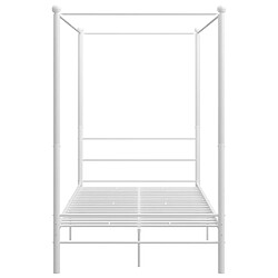 Acheter vidaXL Cadre de lit à baldaquin sans matelas blanc 140x200 cm métal