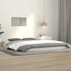 VidaXL - Cadre de lit bois de pin massif 140x190 cm - Blanc