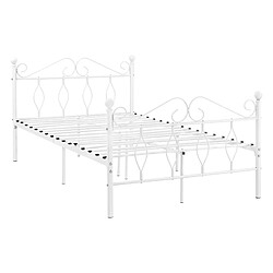 En.Casa En Casa Cadre de lit métallique 120x200 cm - Blanc mat