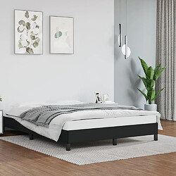 vidaXL Cadre de lit sans matelas - Noir 140x190 Similicuir