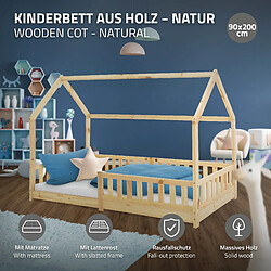 ML-Design Bois naturel 200x90 cm