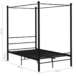 vidaXL Cadre de lit à baldaquin sans matelas noir 140x200 cm métal pas cher