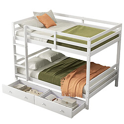 KOMHTOM Lits superposés 140x200 - Blanc