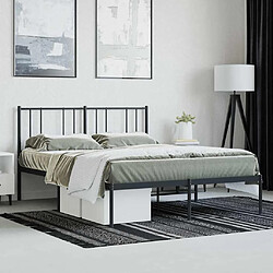 Acheter vidaXL Cadre de lit métal sans matelas avec tête de lit noir 120x190cm