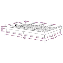 vidaXL Cadre de lit - Marron miel 135x190 pas cher