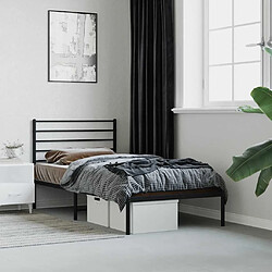 vidaXL Cadre de lit métal 90x200 cm - Noir