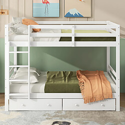 KOMHTOM Lits superposés 140x200 - Blanc pas cher