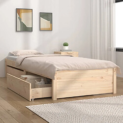 vidaXL Cadre de lit 100x200 cm - Bois pin