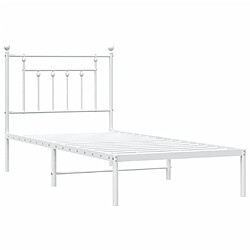 Avis vidaXL Cadre de lit métal 90x190 cm - Blanc