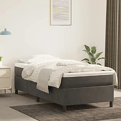 VIDAXL Gris foncé 80x200 cm Cadre de lit sans matelas - Velours doux - Stable et confortable