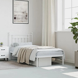 Acheter vidaXL Cadre de lit métal 90x190 cm - Blanc
