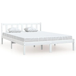 vidaXL Cadre de lit 140x190 Blanc