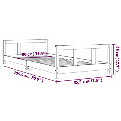 vidaXL Cadre de lit pour enfants 90x200 cm bois de pin massif pas cher