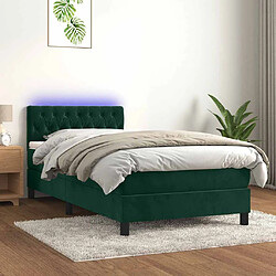 vidaXL Sommier LED avec matelas - Vert foncé