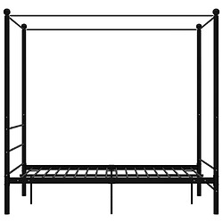 Avis vidaXL Cadre de lit à baldaquin sans matelas noir 140x200 cm métal