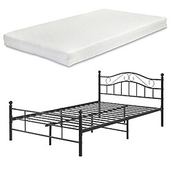 En.Casa en_casa Cadre de lit double - Noir 120x200 cm