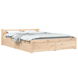 Avis VIDAXL Cadre de lit avec tiroirs 135x190 cm Bois de pin massif