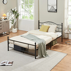 En.Casa en_casa Cadre de lit double - Noir 120x200 cm