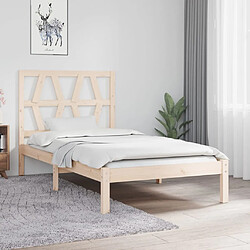 VidaXL Cadre de lit bois massif Lit adulte - Cadre en bois de pin massif - 100 x 200 cm - Couleur naturelle - Matelas non inclus