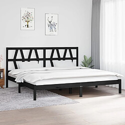 Cadre de lit vidaXL sans matelas - Bois massif noir 200x200