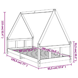 vidaXL Cadre de lit pour enfant 90x190 cm Bois de pin massif pas cher